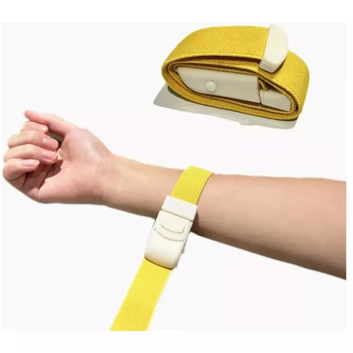 GENERICO - Torniquete Ligadura Elastico Con Hebilla Amarillo 2 Unidades