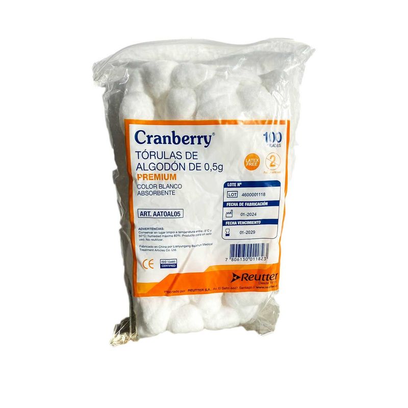 CRANBERRY - Tórulas de algodón 0.5 gramos 400 unidades