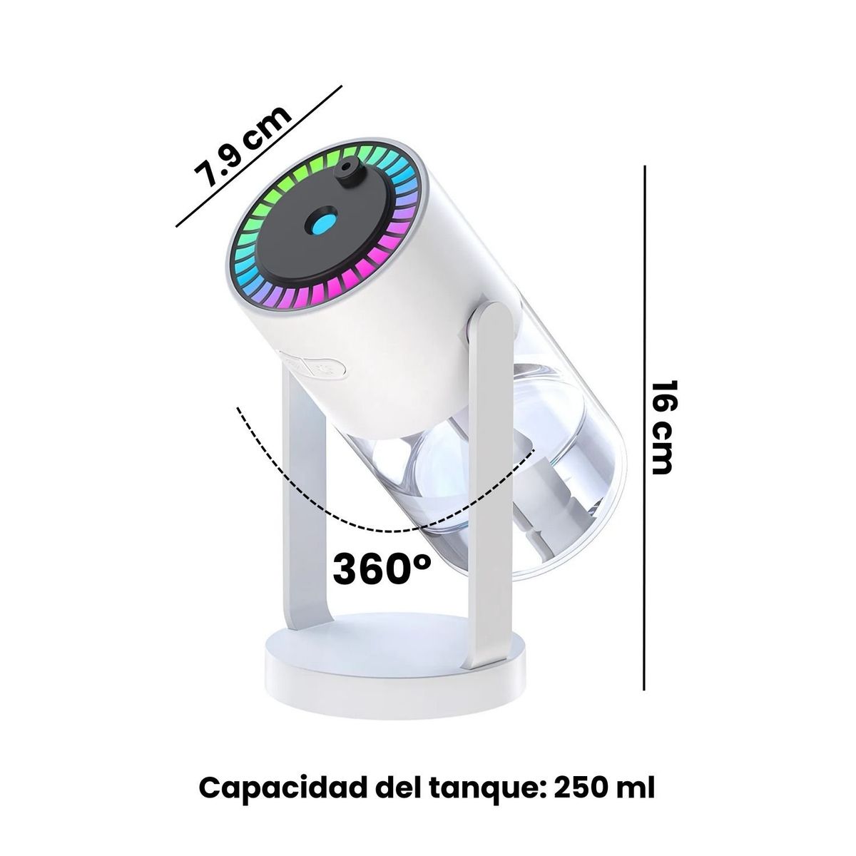 CRUSEC - Humidificador USB Con Proyección Luz Cielo Estrellas Portátil