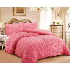 GENERICO - COBERTOR TEXTURIZADO TRENSADO CON CHIPORRO 1.5 PLAZA COLOR ROSA TF