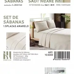 ANGELES DEL HOGAR - JUEGO DE SABANAS DE 200 HILOS PLAZA Y MEDIA COLOR A ELECCIÓN
