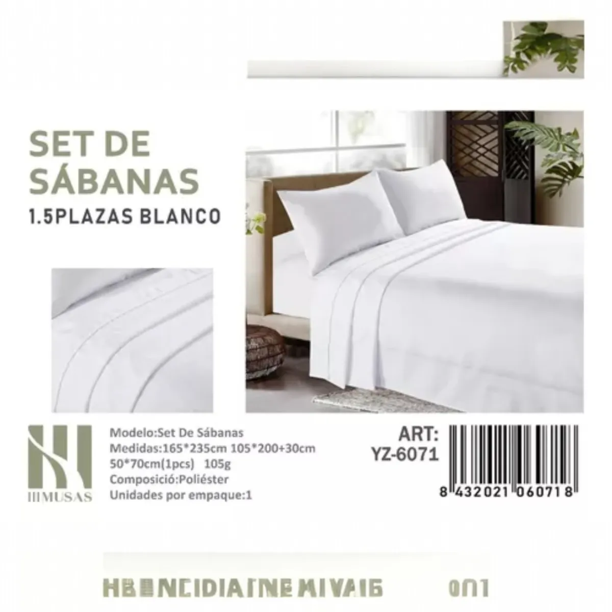 ANGELES DEL HOGAR - JUEGO DE SABANAS DE 200 HILOS PLAZA Y MEDIA COLOR A ELECCIÓN