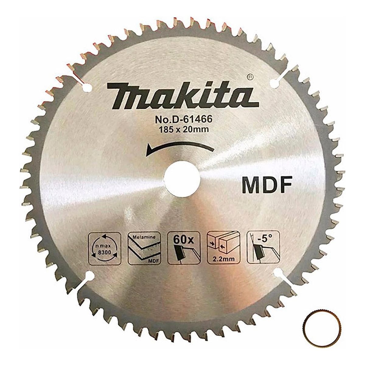 MAKITA - Disco 7-14 X 60 Dientes Eje 20mm + Buje 58 - Madera Mdf M