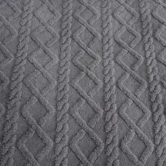 GENERICO - COBERTOR TEXTURIZADO TRENSADO CON CHIPORRO 2 PLAZA COLOR GRI OSCURO TF