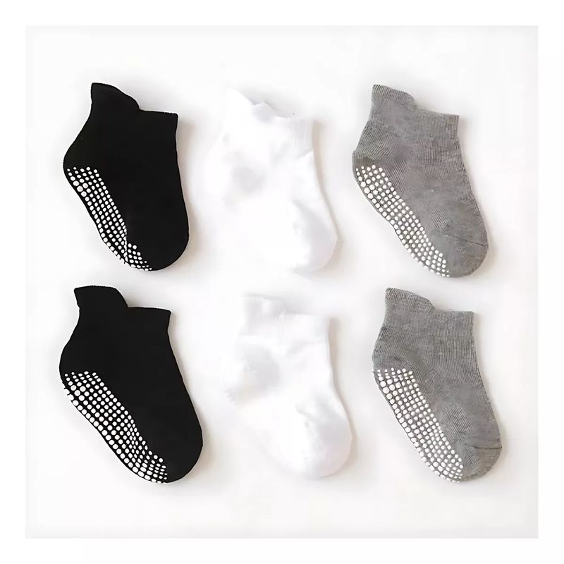 TIOZONEY - Calcetines Antiderrapantes Para Niños Calcetas Bebé 6 Pares