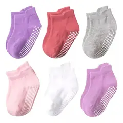 TIOZONEY - Calcetines Antiderrapantes Para Niños Calcetas Bebé 6 Pares