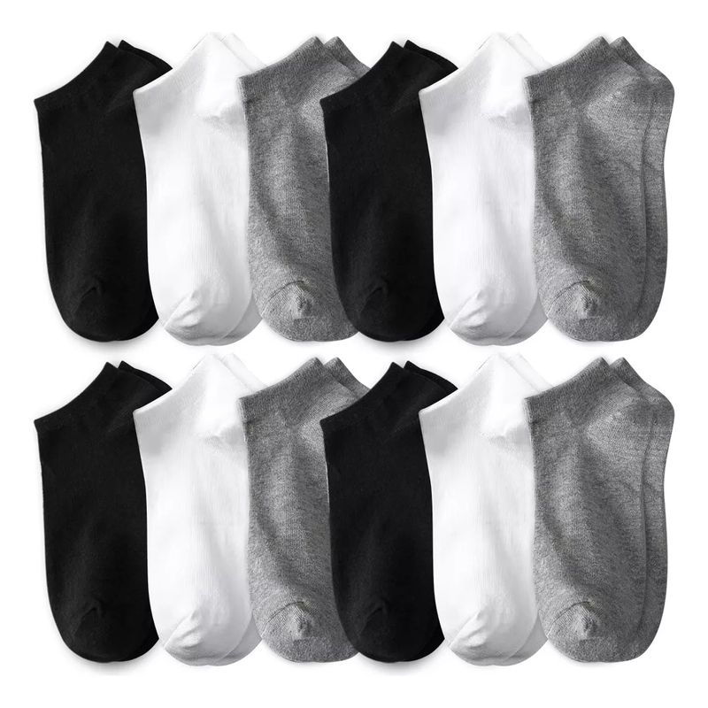 TIOZONEY - Calcetines Cortos Hombres Dama Unisex Cómodo 12 Pares_.