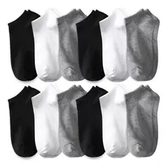 TIOZONEY - Calcetines Cortos Hombres Dama Unisex Cómodo 12 Pares_.