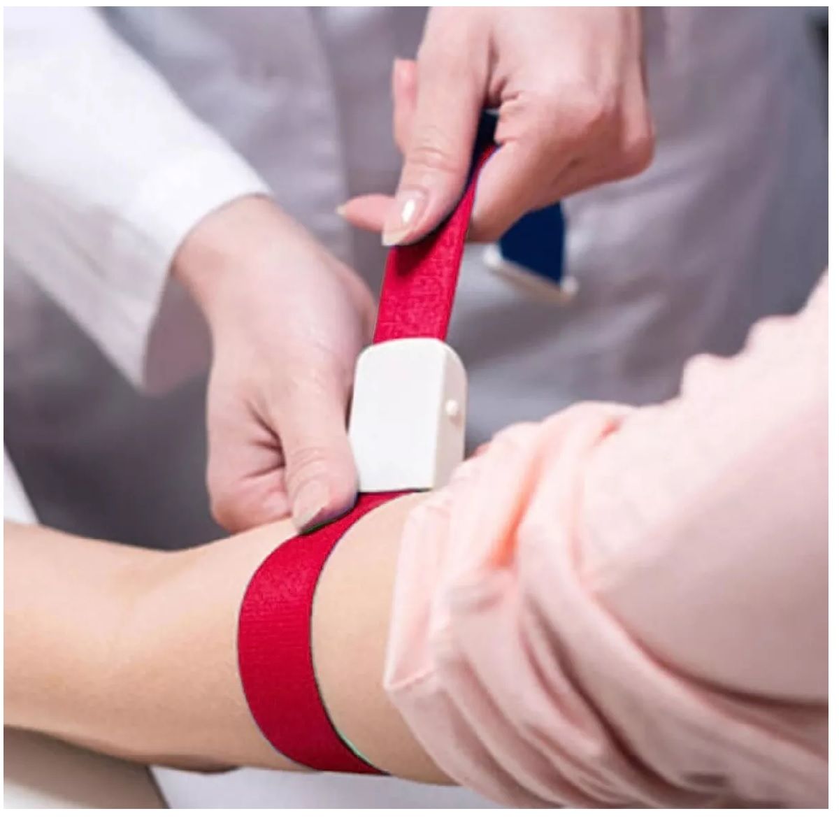 GENERICO - Torniquete Ligadura Elastico Hebilla Medicas Rojo 2 Unidades