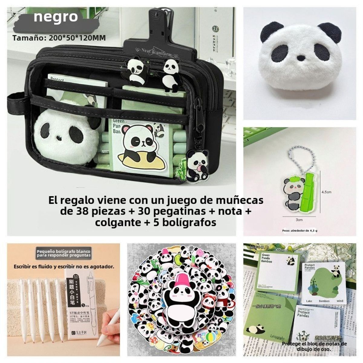 TIOZONEY - Estuche para bolígrafo de estudiante Panda