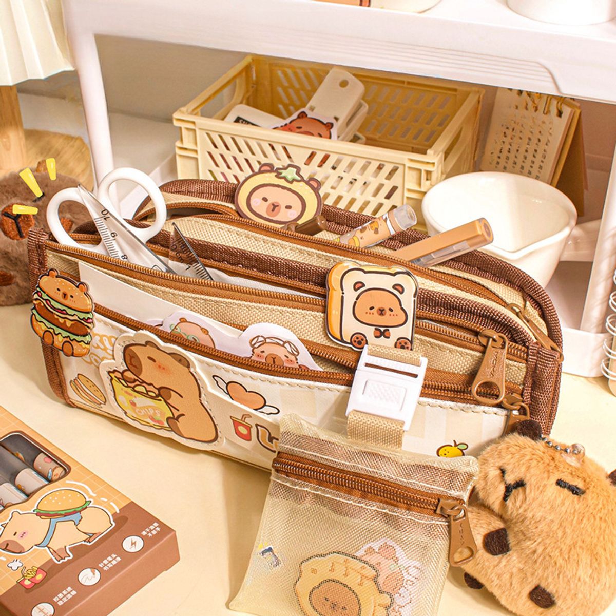 TIOZONEY - Estuche para bolígrafo de estudiante Capibara