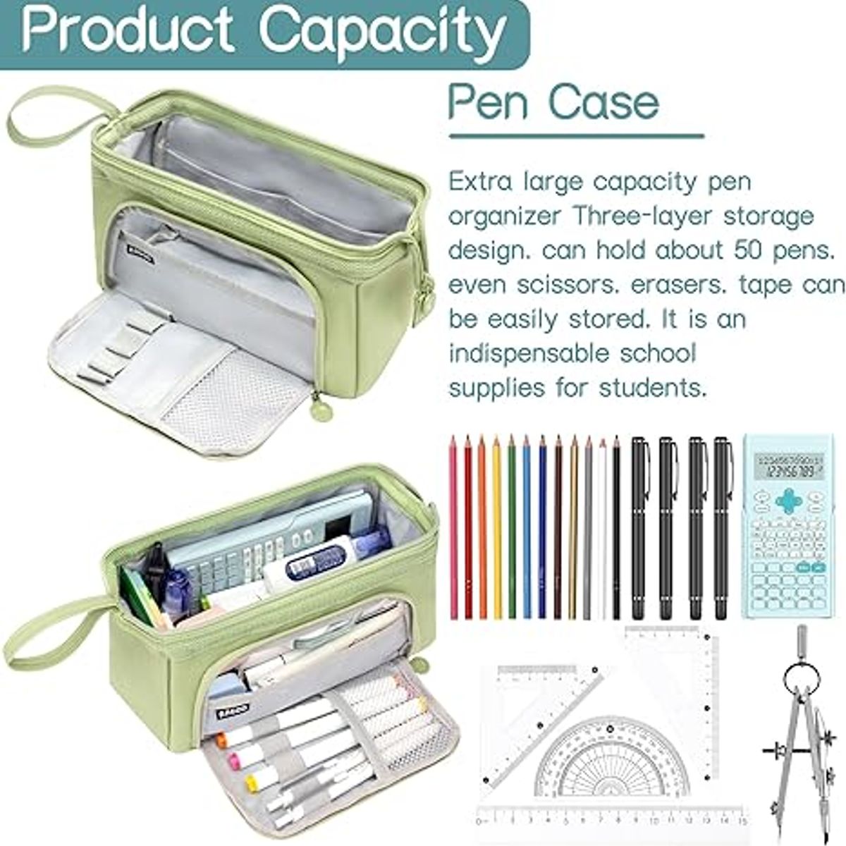 TIOZONEY - Estuche grande para lápices