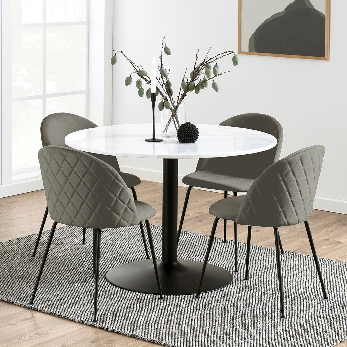 MIRKELA - Silla De Comedor Dagmar Gris Set De 2 Unidades