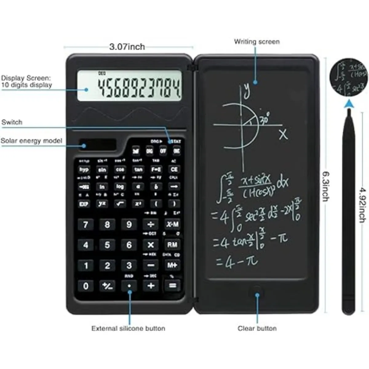 TIOZONEY - Calculadora de escritorio 12 dígitos con gran cuaderno LCD