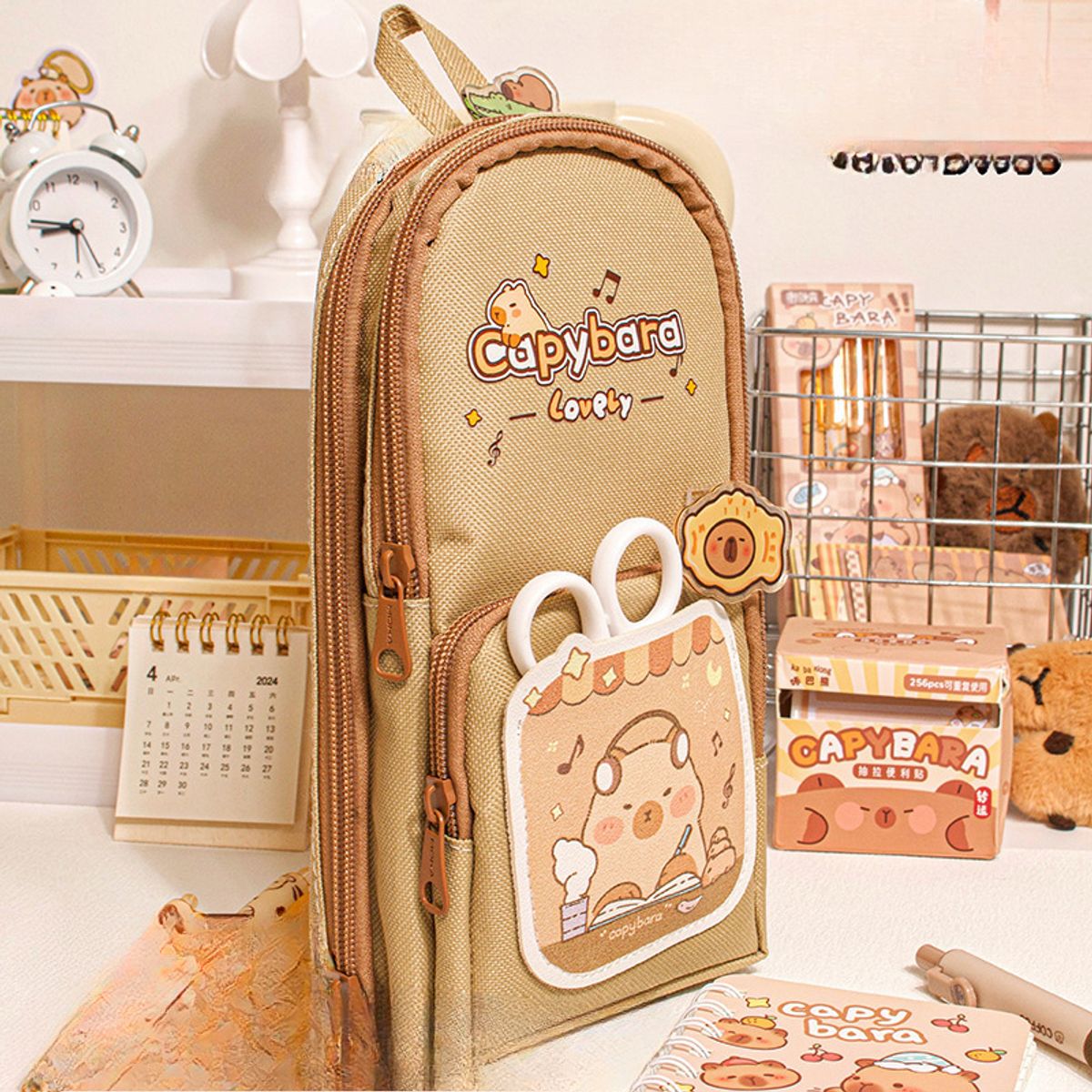 TIOZONEY - Estuche para bolígrafo de estudiante Capibara