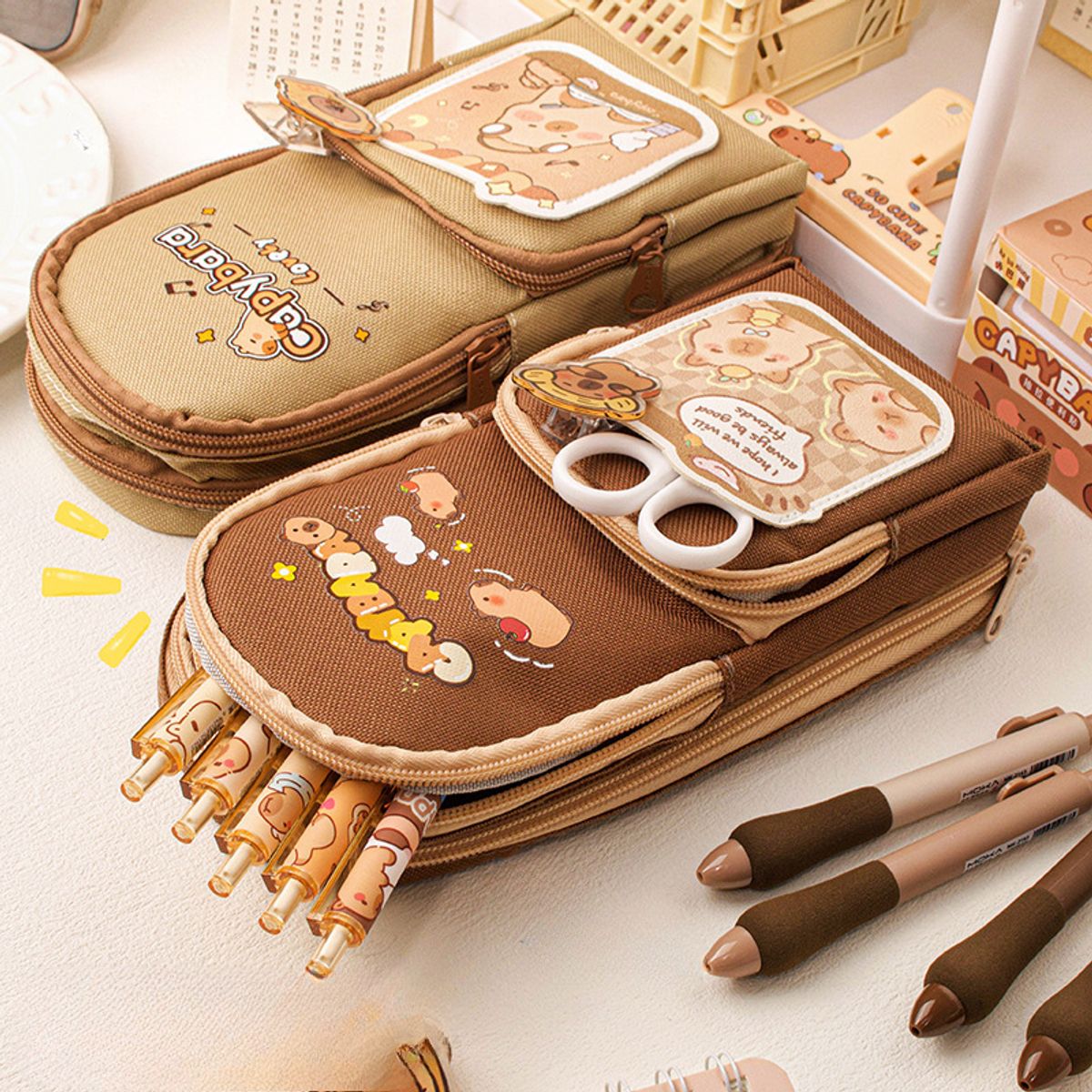 TIOZONEY - Estuche para bolígrafo de estudiante Capibara