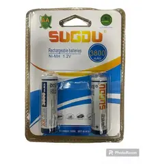 GENERICO - Pack 2 pilas recargable doble Aa 1.2v 3800mah Sugdu