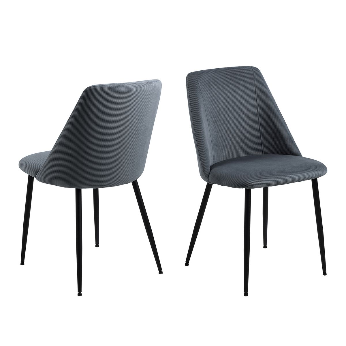 MIRKELA - Silla De Comedor Flicka Gris Set de 4 Unidades