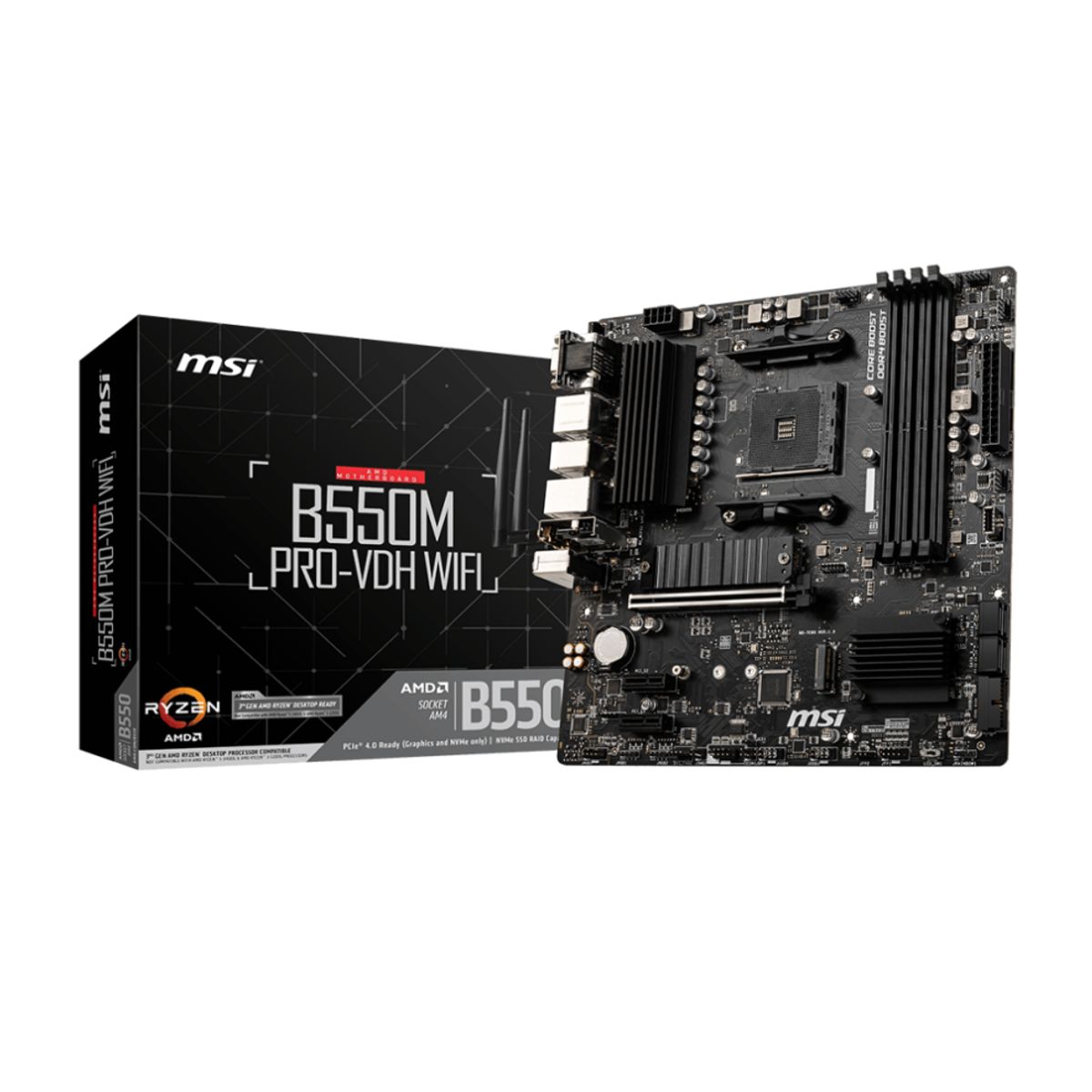 POMSIES - Placa Madre MSI B550M PRO-VDH WIFI Socket AM4 4xDDR4 Ryzen