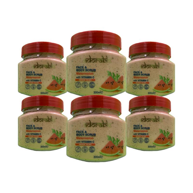 ADORABLE - Pack Adorable 6 Exfoliantes Sandía & Vit C 300 ml