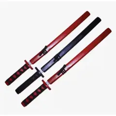 GENERICO - Pack 3 Katana Japonesa Madera