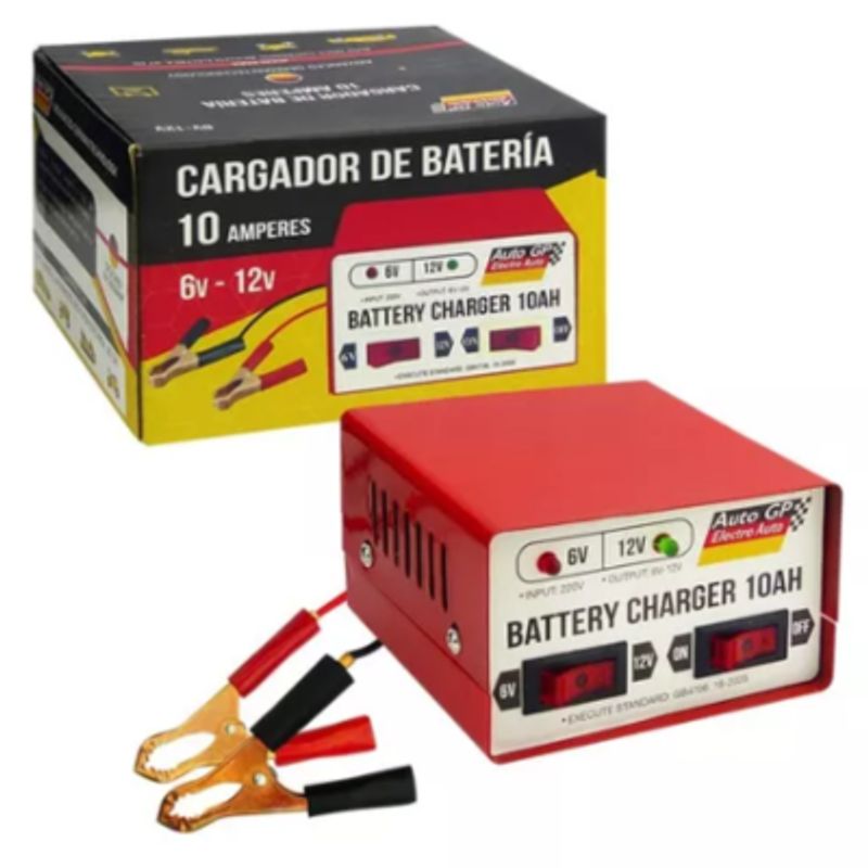 GENERICO - Cargador De Bateria A 10 Amp Marca Autogp En 6 O 12 Volt