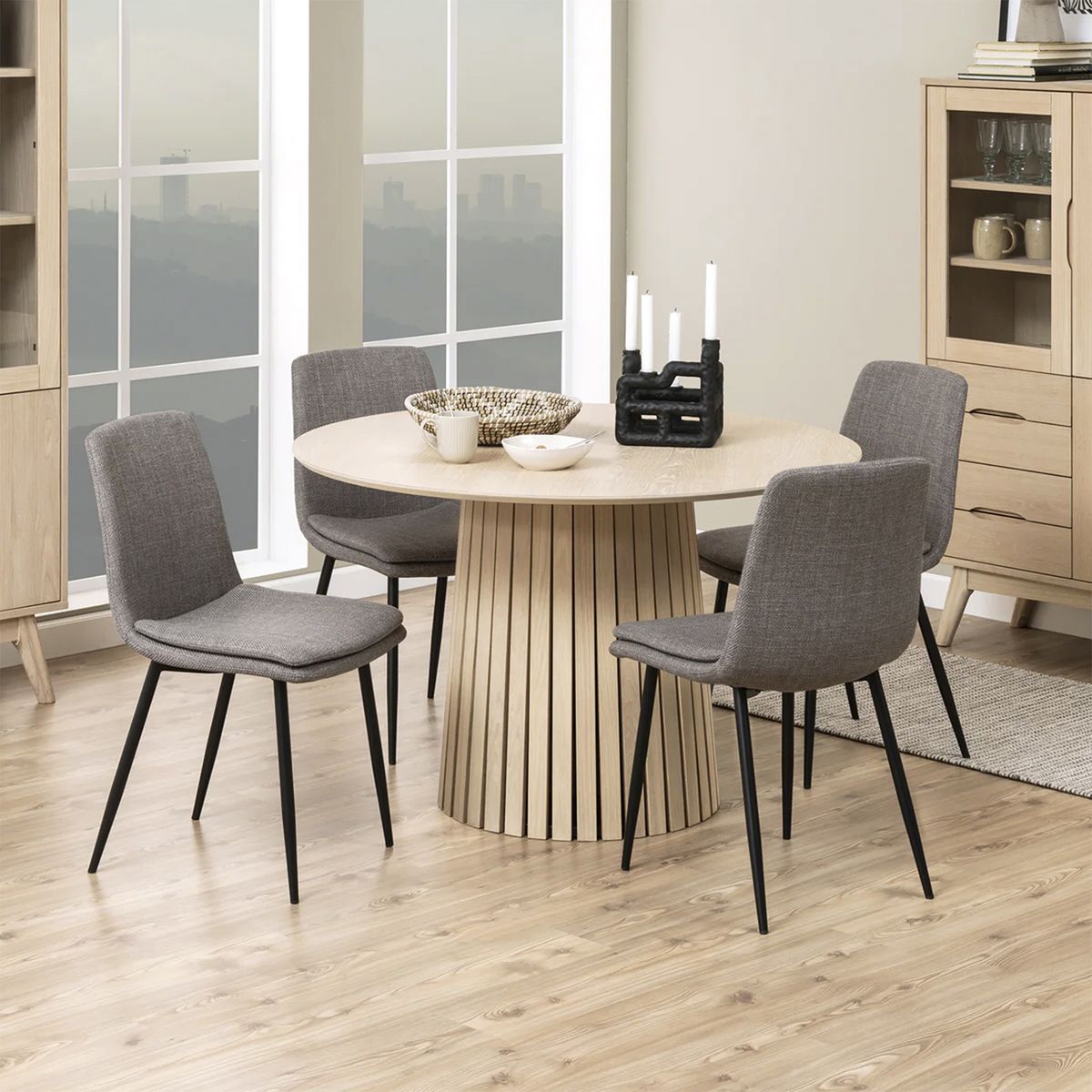 MIRKELA - Silla De Comedor Fredda Gris Set De 4 Unidades