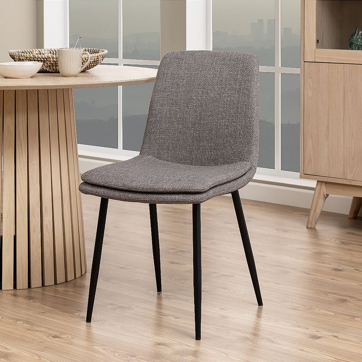 MIRKELA - Silla De Comedor Fredda Gris Set De 4 Unidades