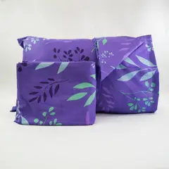 TEXTILIA - Juego de Sábanas estampada hojas morada 144Hilos