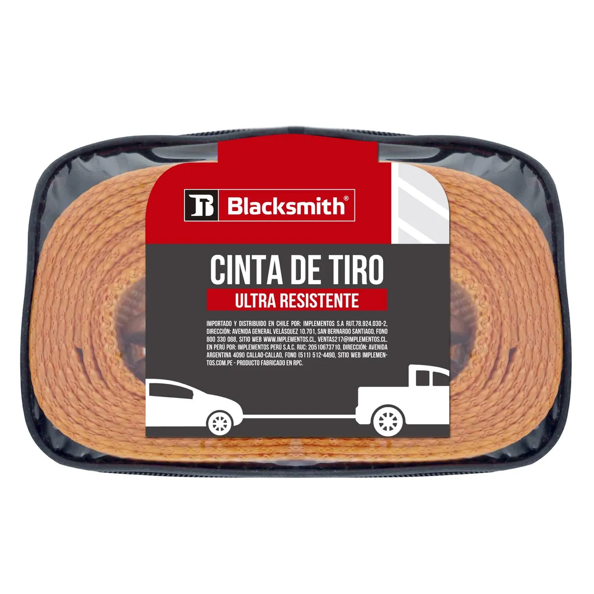 BLACKSMITH - Cinta De Tiro 2 Pulgadas De 4 Mts. Uso Remolque Vehículo