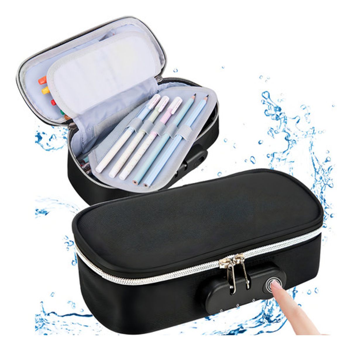 TIOZONEY - Lapicera De Gran Capacidad Estuchera Con Función Antirrobo