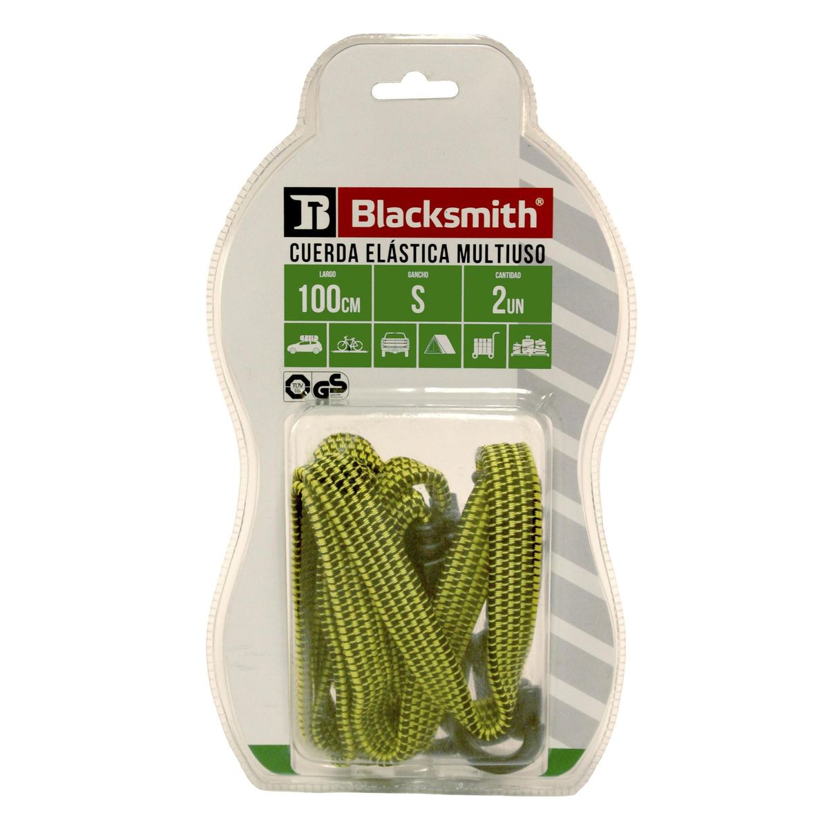 BLACKSMITH - 2 Cintas De Amarre Elásticas De 1 Mt.