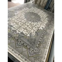 GENERICO - ALFOMBRA MEDIO ORIENTE 200 x 300 GRIS con dorado 02