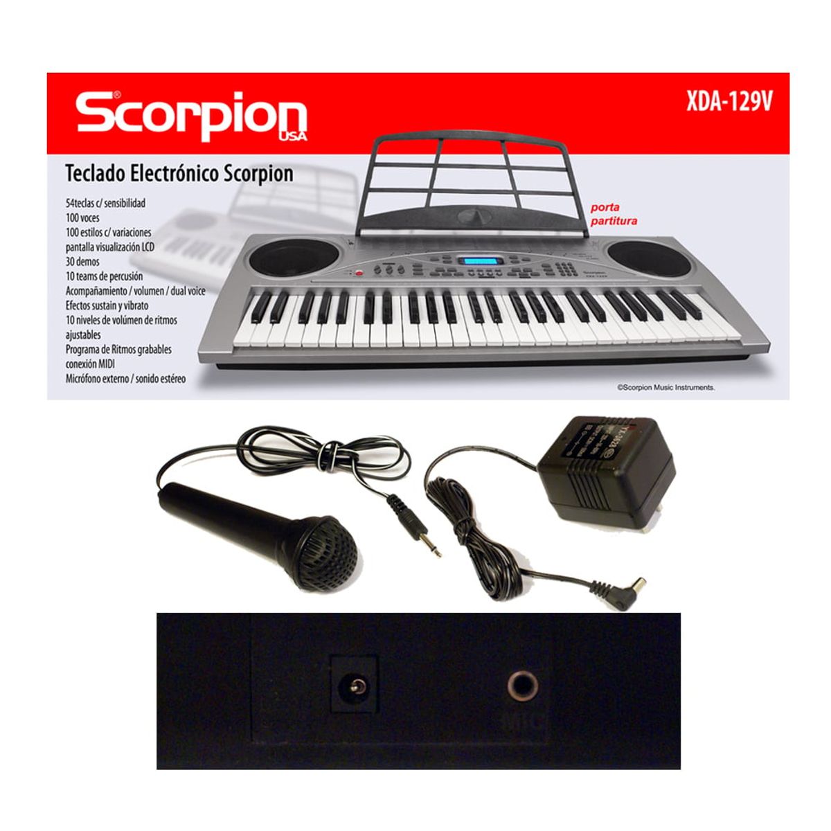 SCORPION - TECLADO 54  TECLAS XDA-129V SCORPION