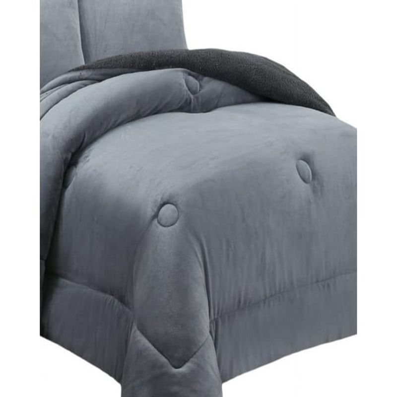 GENERICO - COBERTOR PLUSH CON CHIPORRO LISO 1.5 PLAZA COLOR GRIS TF