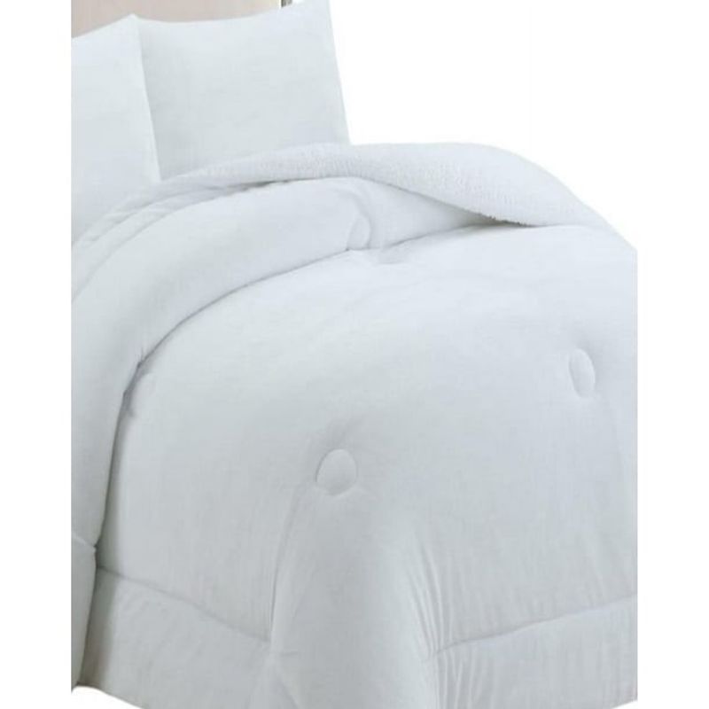 GENERICO - COBERTOR PLUSH CON CHIPORRO LISO 2 PLAZA COLOR BLANCO TF