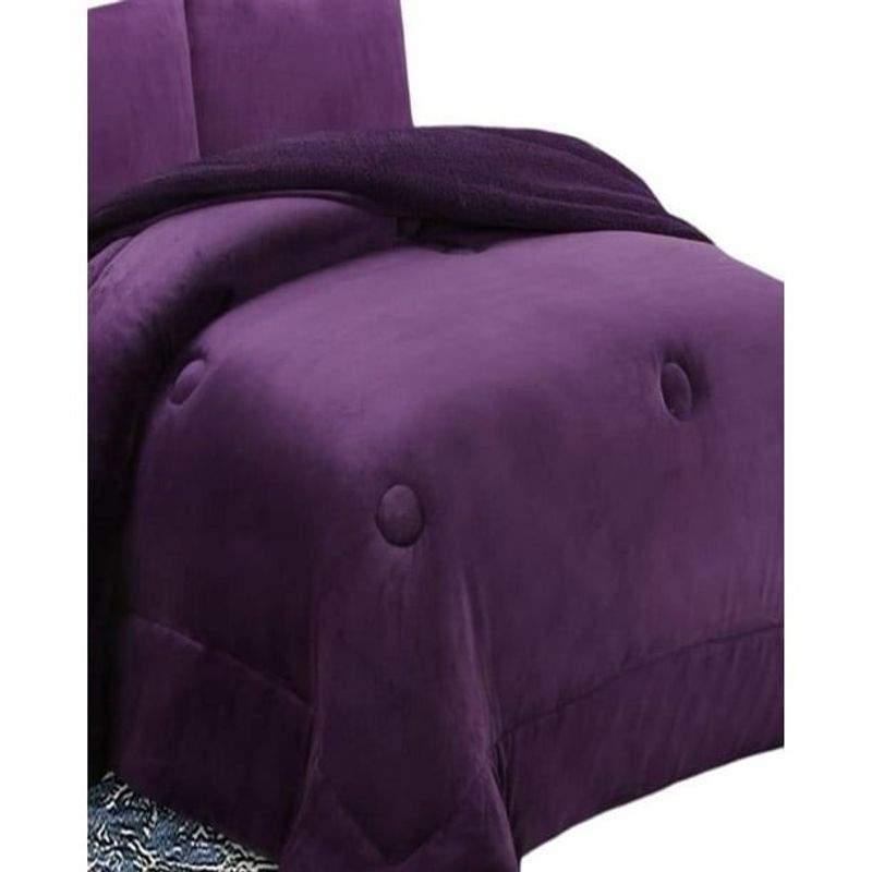 GENERICO - COBERTOR PLUSH CON CHIPORRO LISO 2 PLAZA COLOR VIOLETA TF