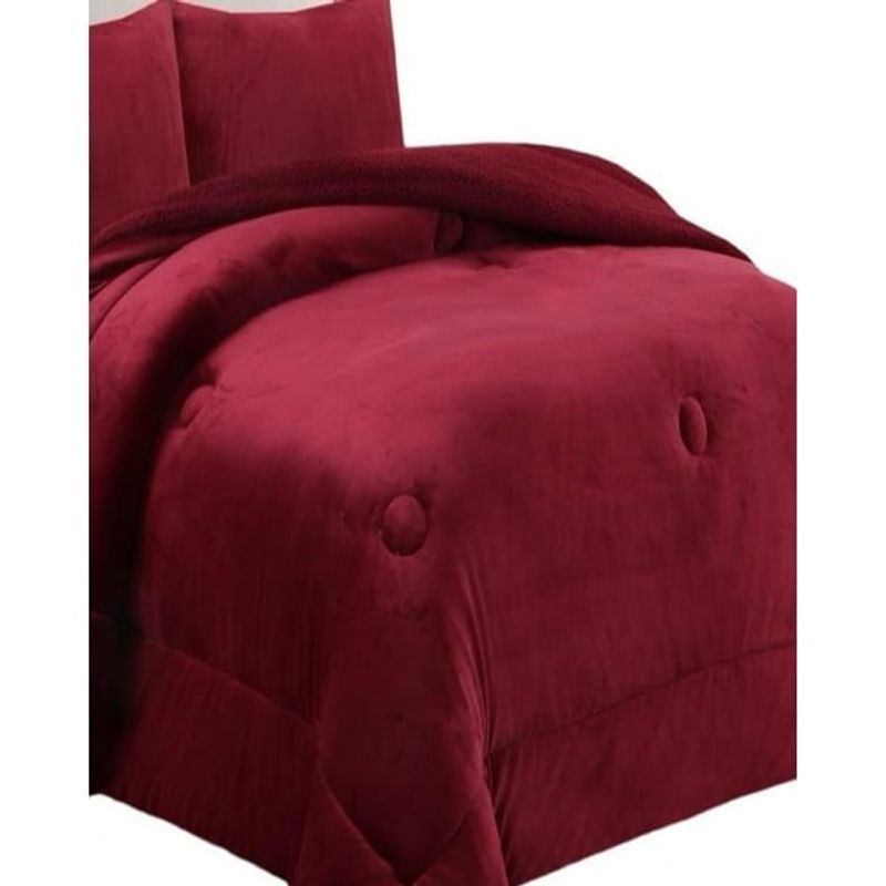 GENERICO - COBERTOR PLUSH CON CHIPORRO LISO KING COLOR BURDEO TF