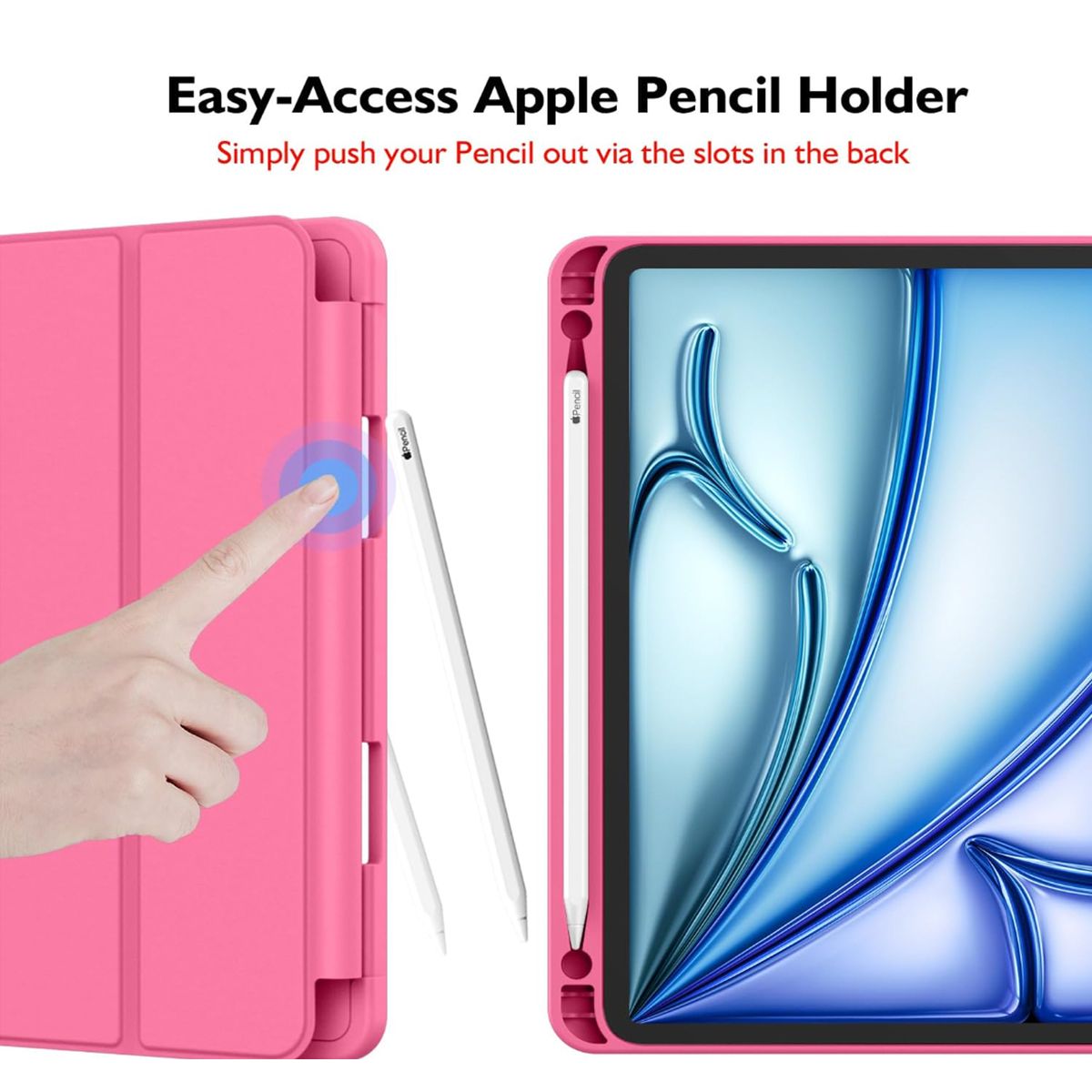 JOIGO - Fundas Smart Cover Para iPad Air 13 Pulgadas M3 2025 Fucsia