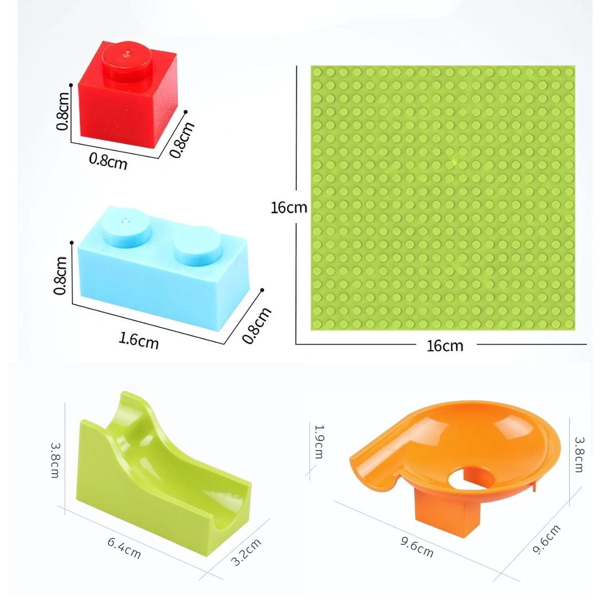 CRUSEC - Bloques Tobogan Con Base 168 Piezas Construcción Accesorios