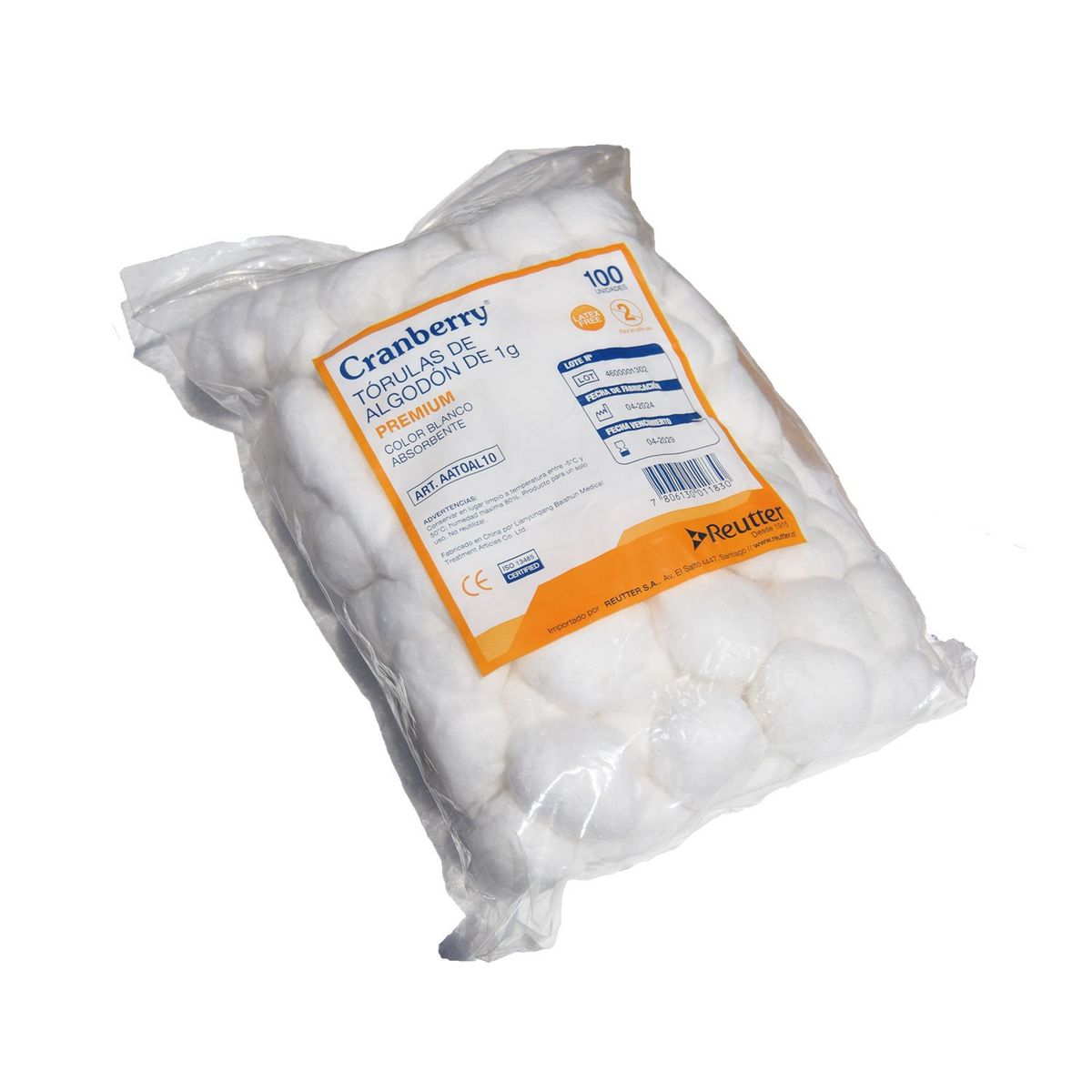 CRANBERRY - Tórulas de algodón 3.5 gramo 200 unidades