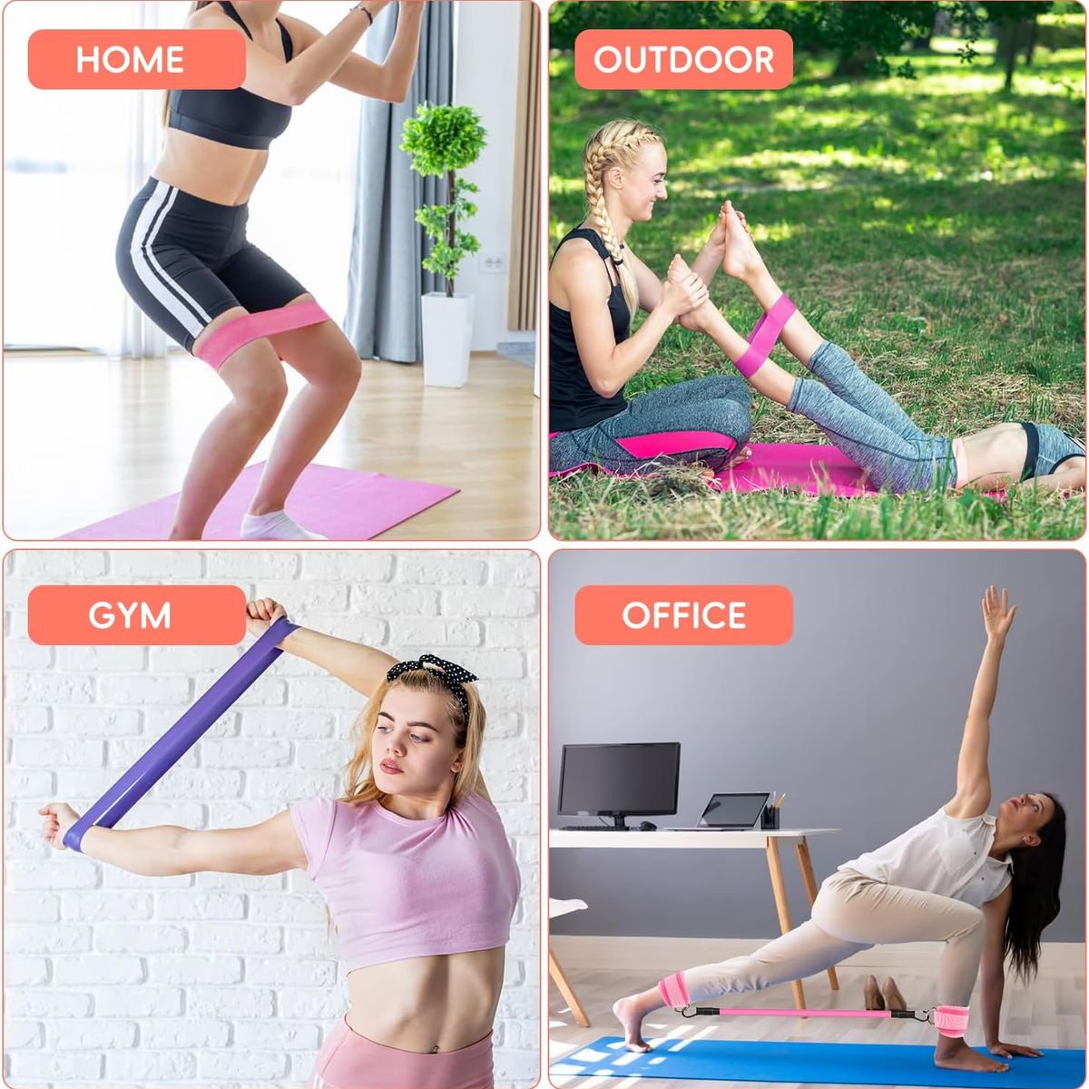 TIOZONEY - 6 pcs de resistencia al tobillo con puños