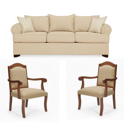 Imagen 2 del producto Living 311 Antonia Beige Claro Sofa 3 Cuerpos Resortes + 2 Sitiales