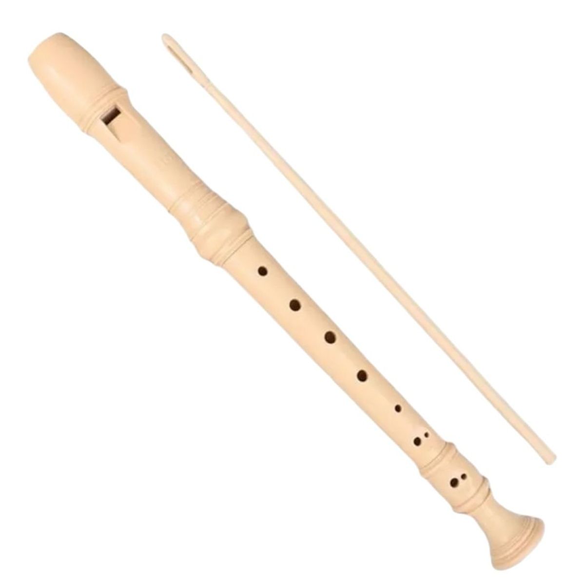 OEM - Flauta Dulce Color Marfil Instrumento Flauta 33cm