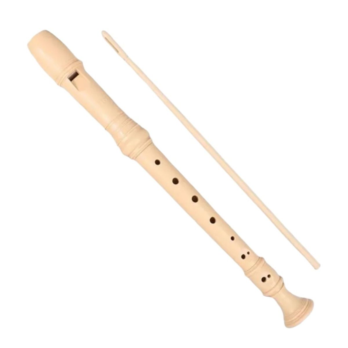 OEM - Flauta Dulce Color Marfil Instrumento Flauta 33cm