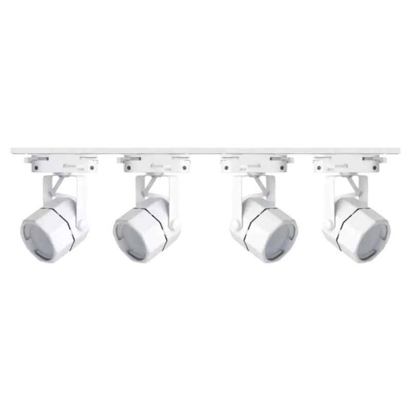 WANT - Lámpara 4 Focos Blancos Hexagonal Luz Fría Con Riel de 1 Metro