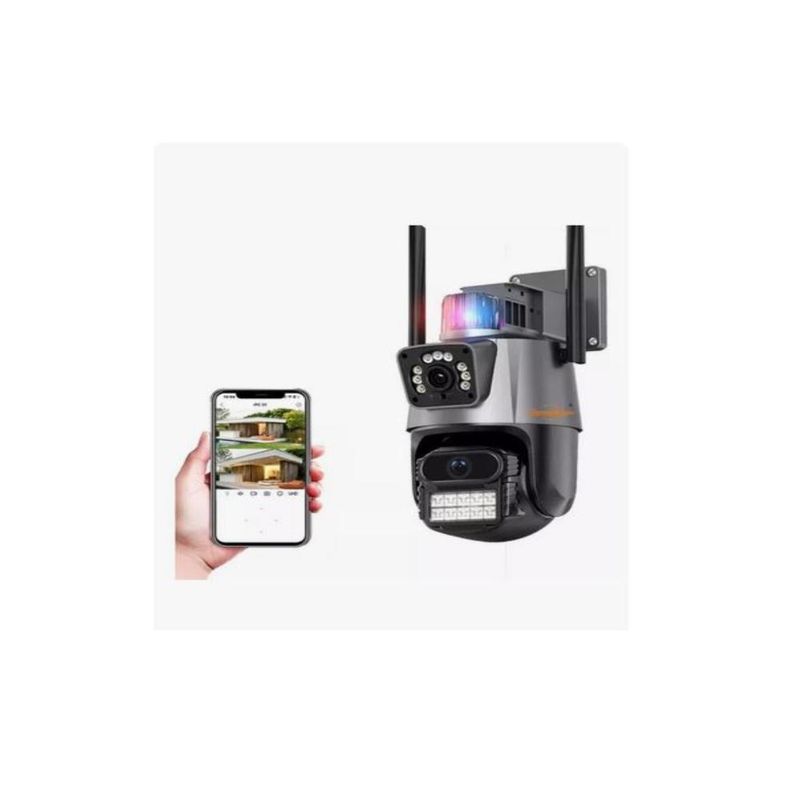 GENERICO - Camara De Seguridad Vigilancia Dual Visión Wifi Ip Negro