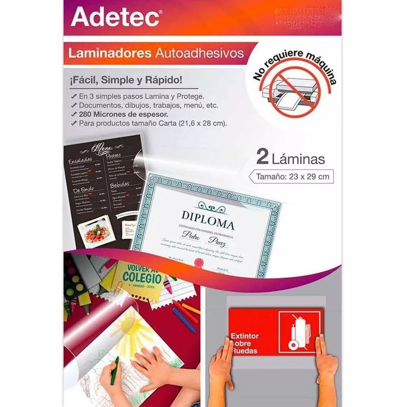 ADETEC - Laminado En Frío Autoadhesivo Tamaño Carta