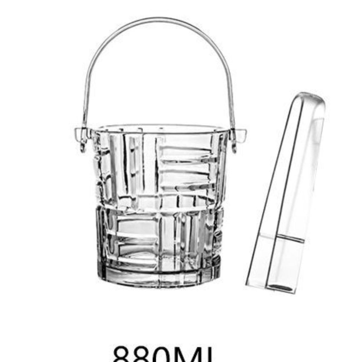 OEM - Hielera De Vidrio Con Pinzas Diseño Lineas 880ml