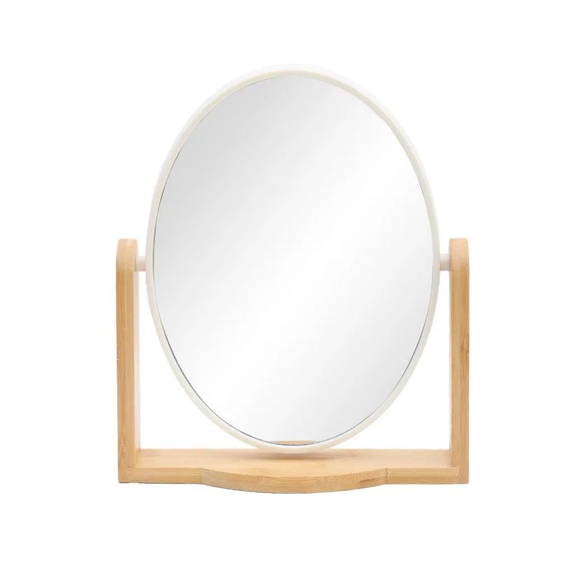 GENERICO - Espejo De Maquillaje Espejo Madera Redondo Minimalista